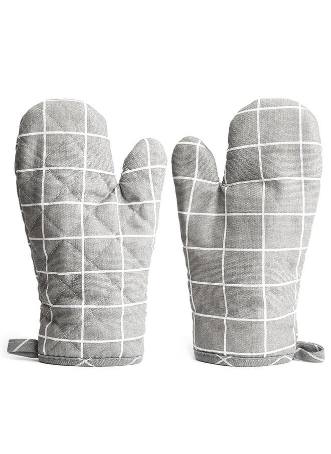O Ozone Cotton Oven Mitts Pot Holders Heat Resistant Cooking Gloves (Grey)  - Image 1
