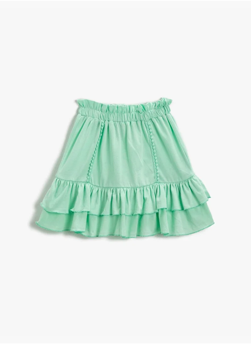 KOTON Ruffle Detail Skirt Cotton