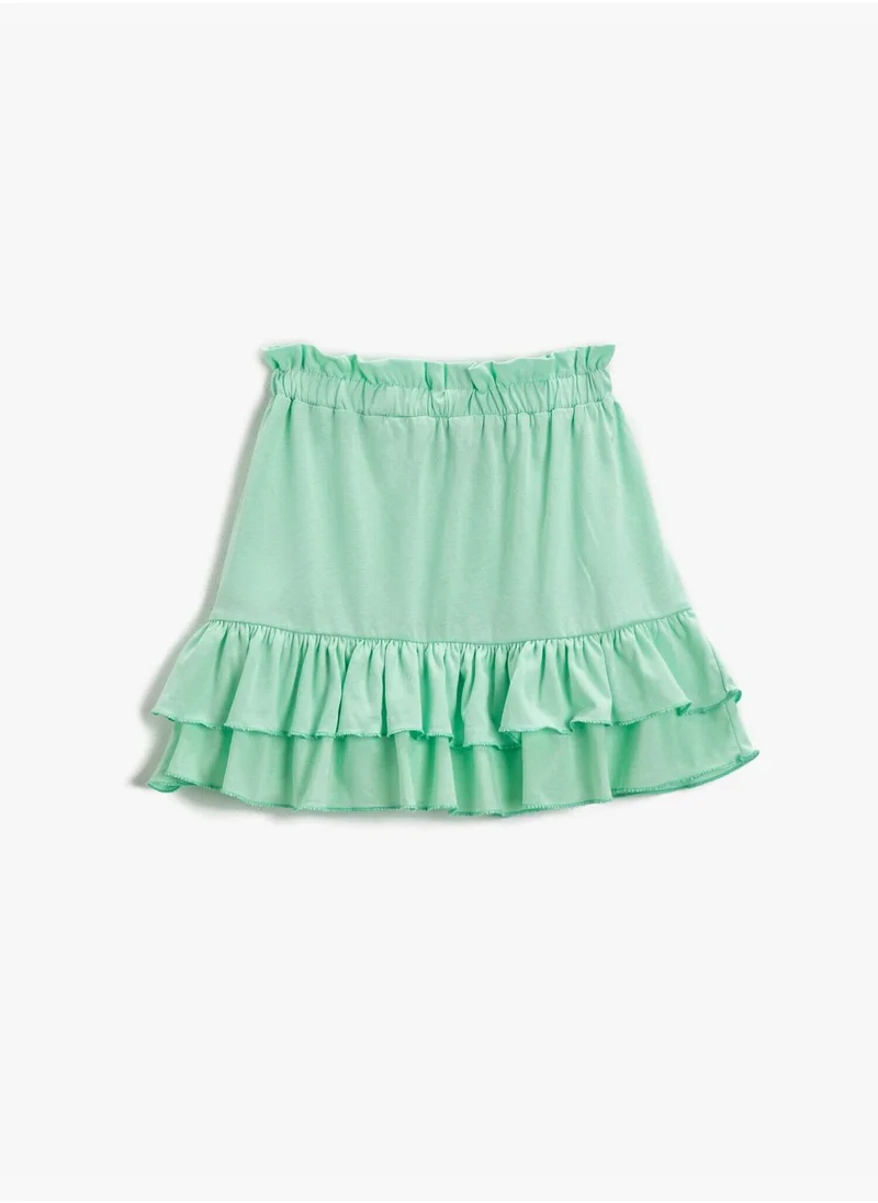 KOTON Ruffle Detail Skirt Cotton