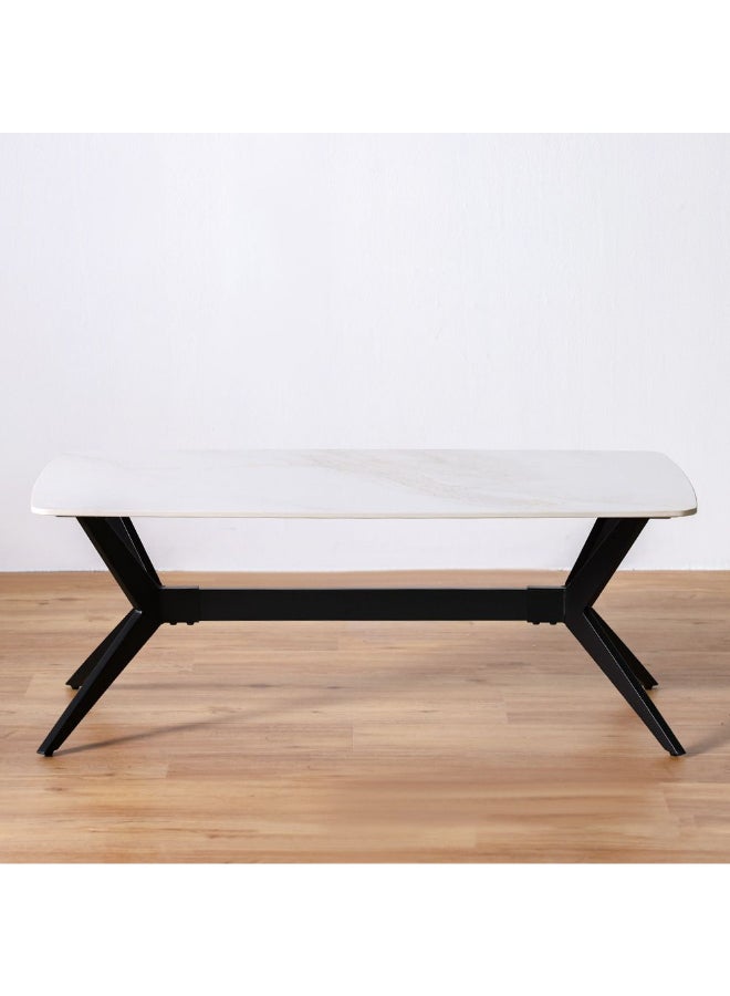 DANUBE HOME Calus Center Table Sintered Stone Multifunctional Living Room Table Space Saving Center Table Modern Design Furniture For Home L 160x90x76 cm Milky White / Black - Image 1