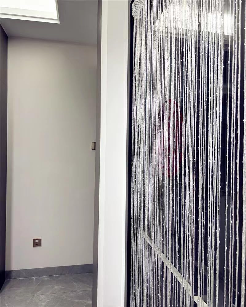 ave split Decorative Door String Curtain Wall Panel Fringe Window Panel Drapes Room Divider Blind Divider Tassel Screen Home 100cm*200cm (white1) - Image 4