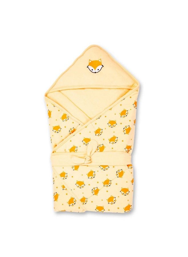 My NewBorn - By 10Club By 10Club 3 In 1 Hooded Baby Blanket Wrapper (Yellow) ; All Season Soft Swaddle ; Nursing Gift ; Receiving Blanket ; Travel Friendly Quilt For Kids ; Unisex Comforter - Image 1