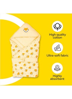 By 10Club By 10Club 3 In 1 Hooded Baby Blanket Wrapper (Yellow) ; All Season Soft Swaddle ; Nursing Gift ; Receiving Blanket ; Travel Friendly Quilt For Kids ; Unisex Comforter - pzsku/Z4631D7DB6533AD71ADBEZ/45/_/1692272532/647db9ad-91c6-46f7-b31d-4fa04af5631c