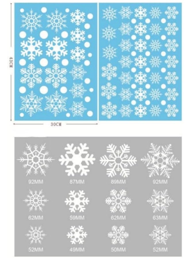GGEROU ملصقات نافذة رقاقات الثلج زينة المهرجانات ملصقات النوافذ، 4 ورقات ملصقات رقاقات الثلج، بيضاء - Image 4