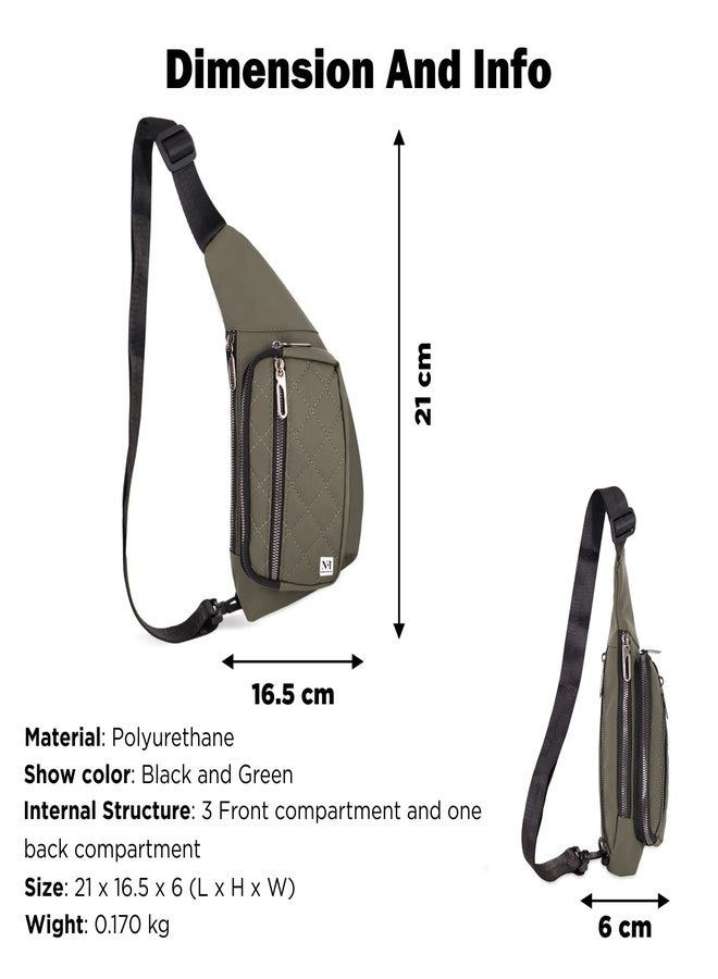 NFI essentials Waist Chest Bag for Men Women Belt Sling Pouch Crossbody Unisex Crossover Fanny Pack One Side Travel Hiking Zip Bag Multipurpose Adjustable Strap Shoulder Running Bag - Image 4