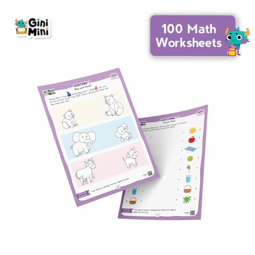GiniMini 300 Nursery Worksheets English Maths Science EVS with Stickers Index Interactive Fun Preschool Learning Activities for Ages 3 and 4 - Image 5