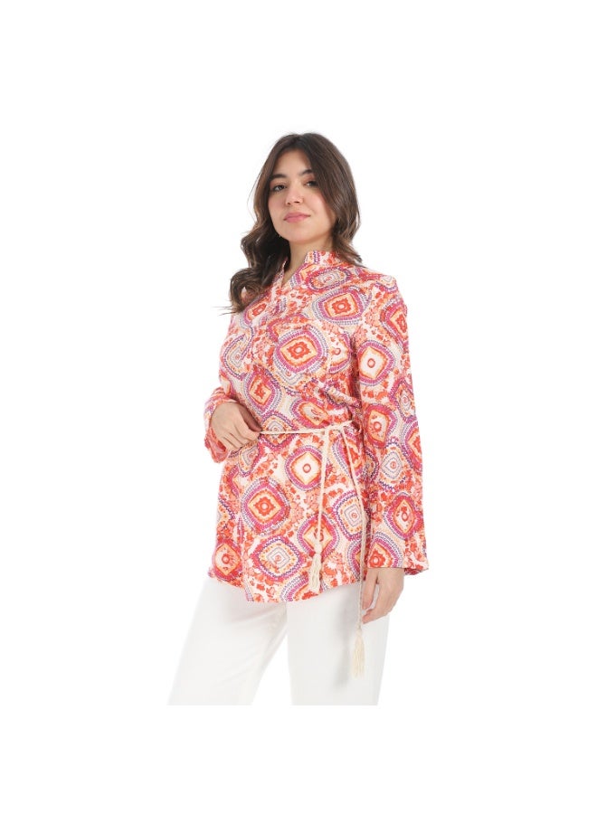 Cocktail 5671-blouse-off white*red - Image 2
