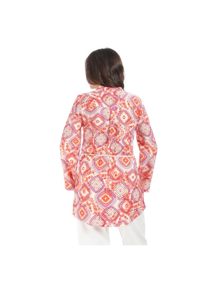 Cocktail 5671-blouse-off white*red - Image 3