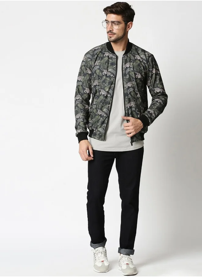 HIGH STAR Mens Multi Colour printed Bomber Jacket