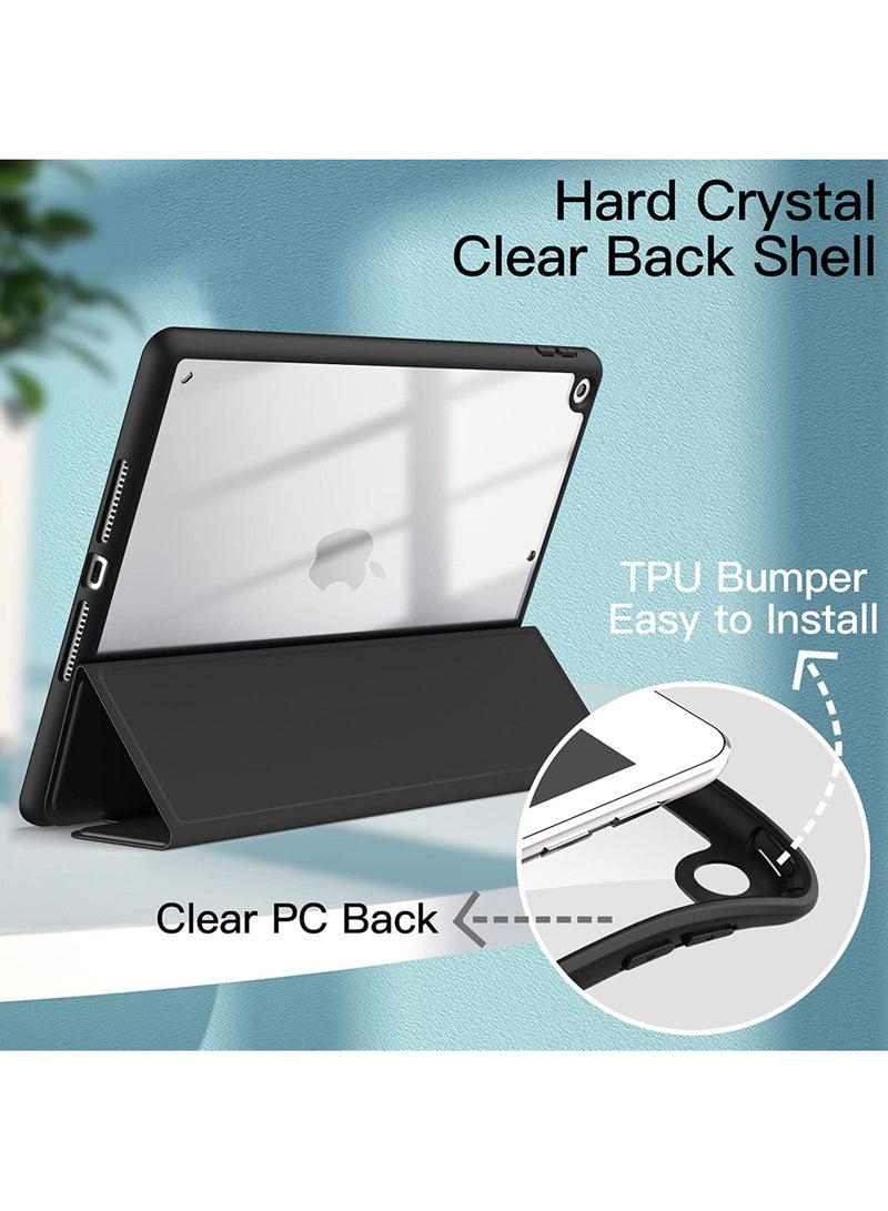 كابتن تيك جراب لجهاز iPad مقاس 10.2 بوصة (الجيل التاسع / الثامن / السابع 2021/2020/2019) مع حامل أقلام رصاص شفاف وغطاء خلفي شفاف وحامل نحيف وغطاء لوحي مقاوم للصدمات للاستيقاظ / النوم التلقائي - Image 3