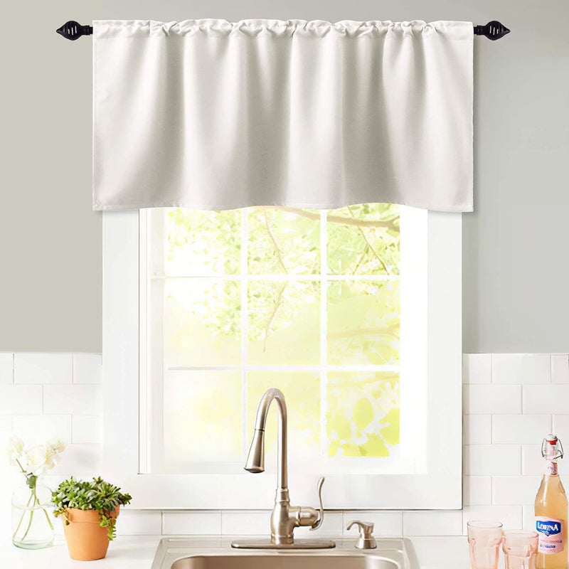 Koufall Cream White Valancs for Windows Rod Pocket قبالة أبيض العاج لتيرة الستار - Image 3