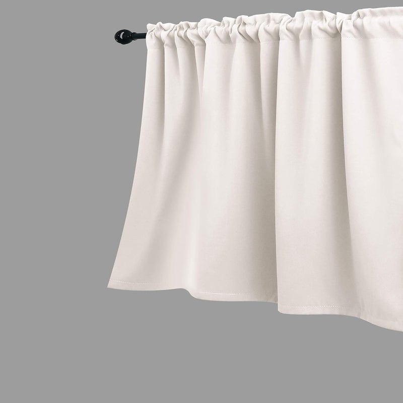 Koufall Cream White Valancs for Windows Rod Pocket قبالة أبيض العاج لتيرة الستار - Image 1