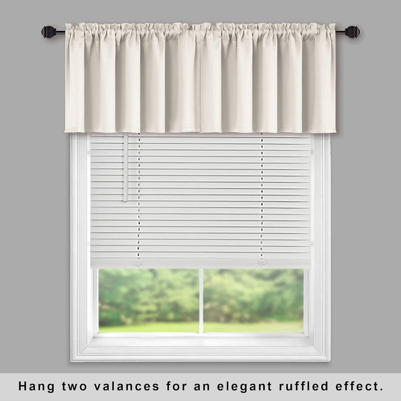 Koufall Cream White Valancs for Windows Rod Pocket قبالة أبيض العاج لتيرة الستار - Image 2
