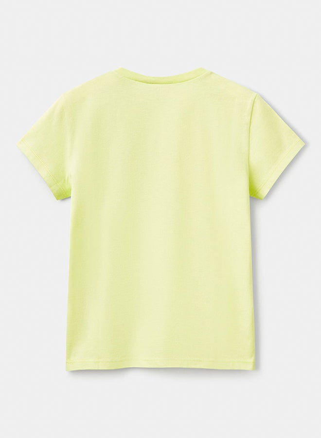 Girls T-Shirt With Glittery Logo In Cotton