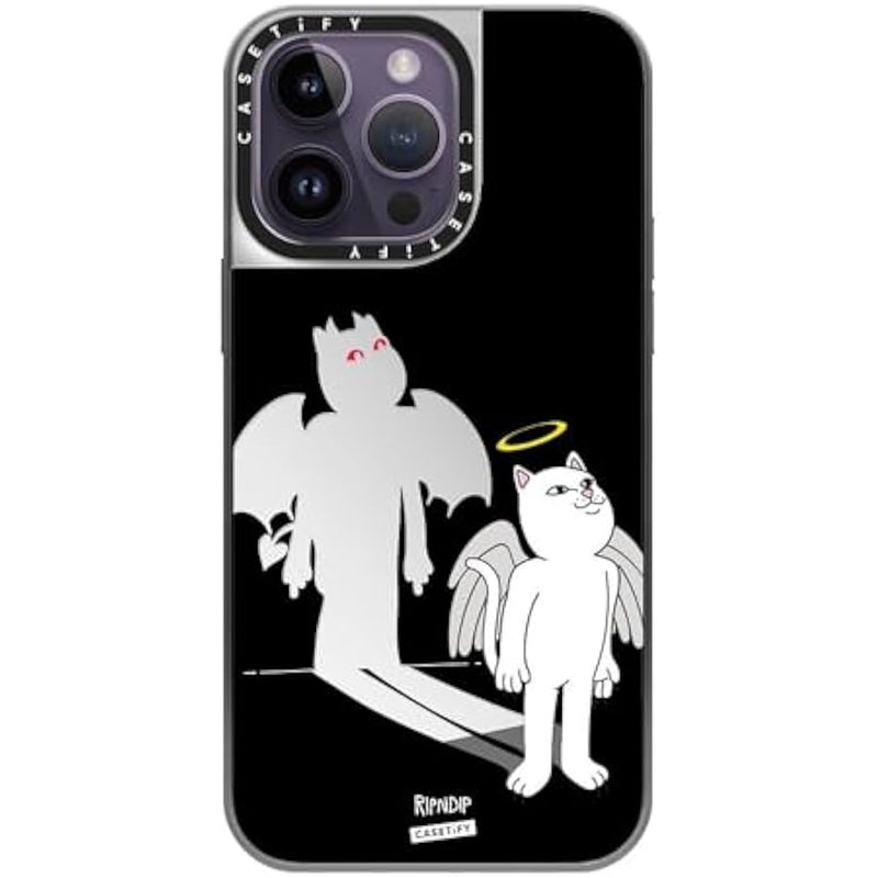 Casetify Mirror Case for iPhone 14 Pro Max 【RipNDip Colab/Reflective / 4.9ft Drop Protection/Compatible with Magsafe】 - Shadow Friend - Silver on Silver - Image 2