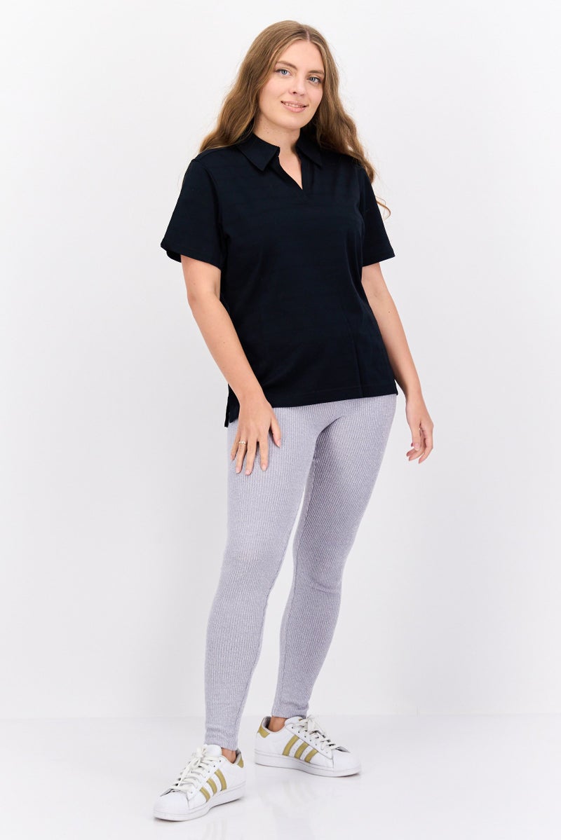 Greg Norman Women Sportswear Fit Short Sleeve Outdoor Polo Shirt, Black  - Image 4