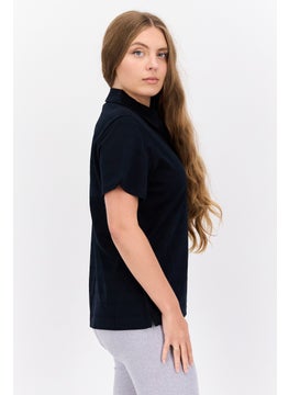 Greg Norman Women Sportswear Fit Short Sleeve Outdoor Polo Shirt, Black  - Image 2