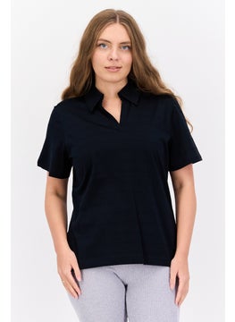 Greg Norman Women Sportswear Fit Short Sleeve Outdoor Polo Shirt, Black  - Image 1