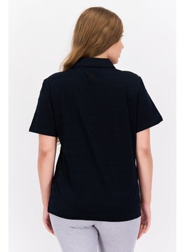 Greg Norman Women Sportswear Fit Short Sleeve Outdoor Polo Shirt, Black  - Image 3