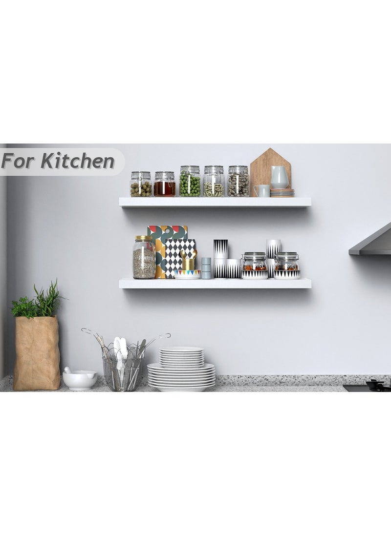 Roman Gifts - Set of 6Pcs Floating Shelves for Wall Decor Wall Shelves for Bedroom Storage Large Deep Wall Mounted Shelves for Bathroom Towels Laundry Living Room Kitchen Closet - Image 1