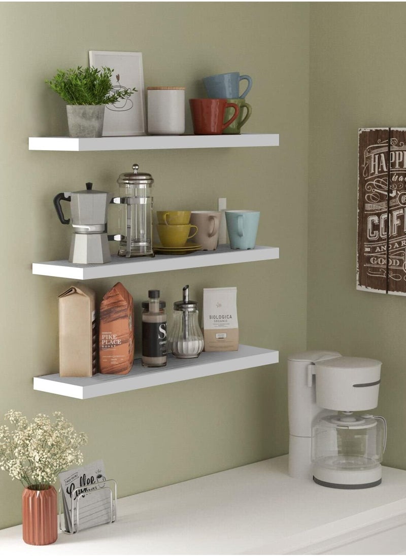 Roman Gifts - Set of 6Pcs Floating Shelves for Wall Decor Wall Shelves for Bedroom Storage Large Deep Wall Mounted Shelves for Bathroom Towels Laundry Living Room Kitchen Closet - Image 1