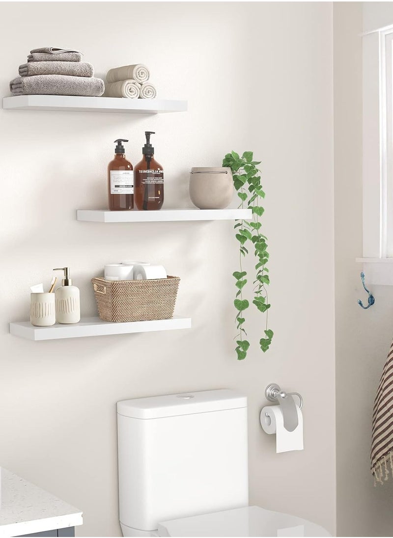 Roman Gifts - Set of 6Pcs Floating Shelves for Wall Decor Wall Shelves for Bedroom Storage Large Deep Wall Mounted Shelves for Bathroom Towels Laundry Living Room Kitchen Closet - Image 1