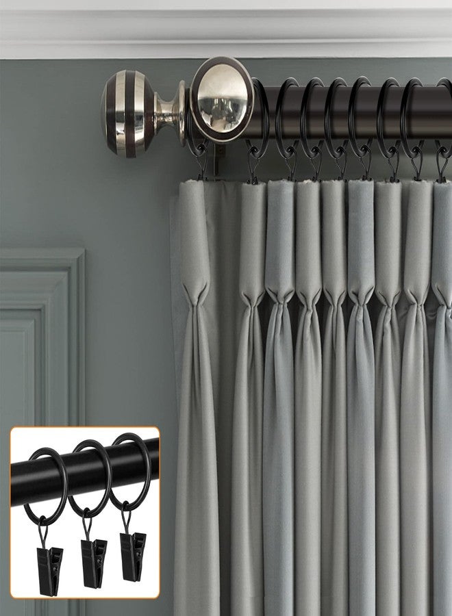 Hanitronic 30 PCS 1-Inch Black Clips Curtain Ring for Curtain Rod, This Small Drapery Curtain Hooks with Clips Hook Fit Up to 0.4~0.75 -inch Drapery Panel - Image 4