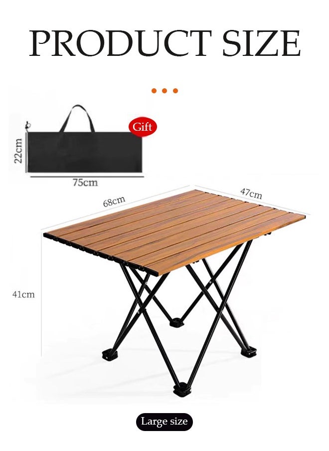 DUNISO Outdoor Camping Folding Table,Dimensions 68×41×47 cm,large model Lightweight with carbon steel Table Top & Carry Bag,Perfect for Picnics, Cooking, Beach, Hiking, Fishing  - Image 2