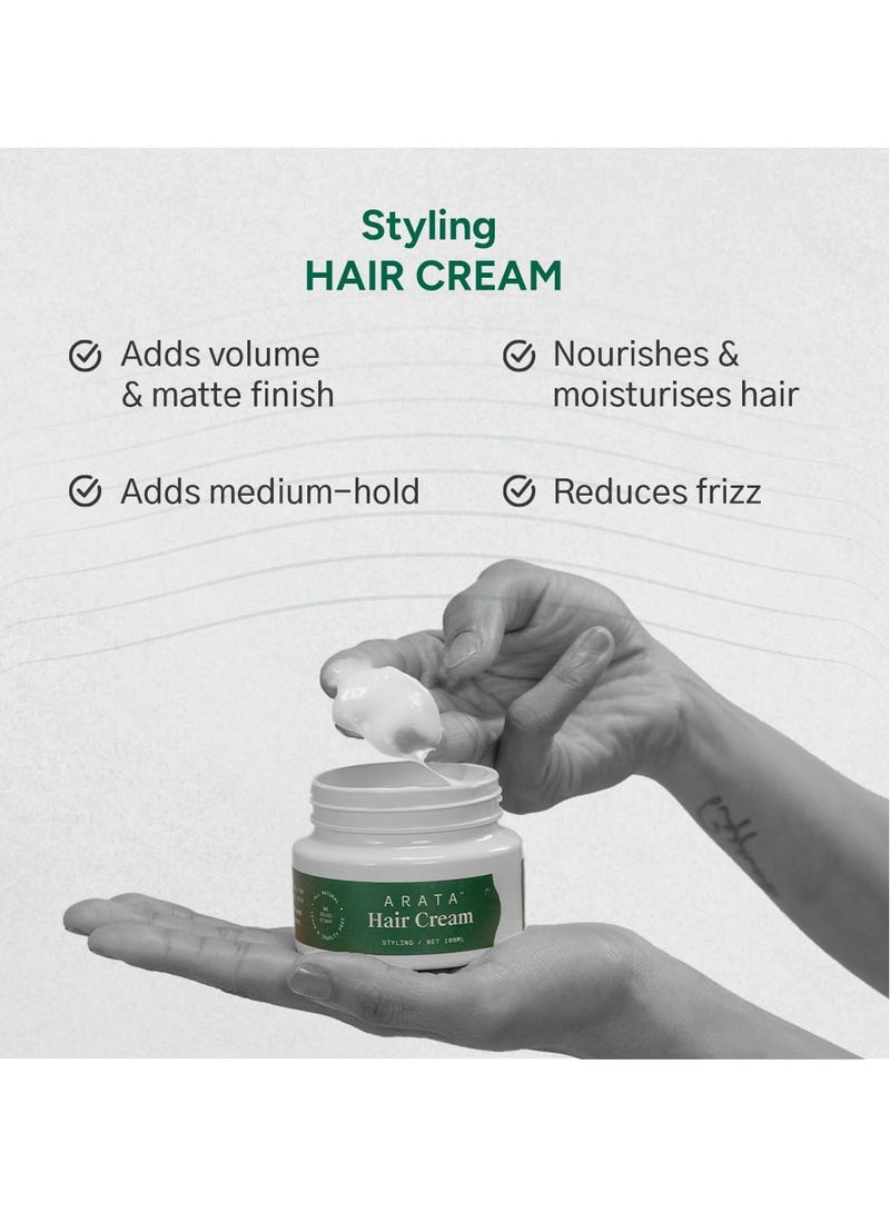 أراتا كريم أراتا لتصفيف الشعر (100 غرام) | مناسب لجميع أنواع الشعر | يُعزز ترطيبه | يُقلل من التجعد ويُعالج الشعر المتطاير | يُضيف ثباتًا ناعمًا وتحكمًا - Image 3