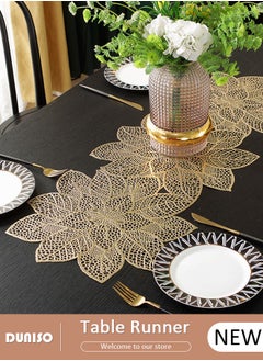 DUNISO Table Runner, Simulation Bauhinia Washable Placemats, Non Slip PVC Table Runners Holidays Parties Decor, Table Decor for Party and Dining Room Decorations  - Image 1