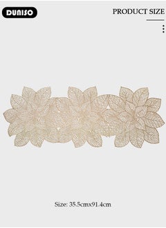 DUNISO Table Runner, Simulation Bauhinia Washable Placemats, Non Slip PVC Table Runners Holidays Parties Decor, Table Decor for Party and Dining Room Decorations  - Image 4
