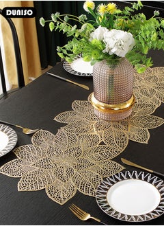 DUNISO Table Runner, Simulation Bauhinia Washable Placemats, Non Slip PVC Table Runners Holidays Parties Decor, Table Decor for Party and Dining Room Decorations  - Image 5
