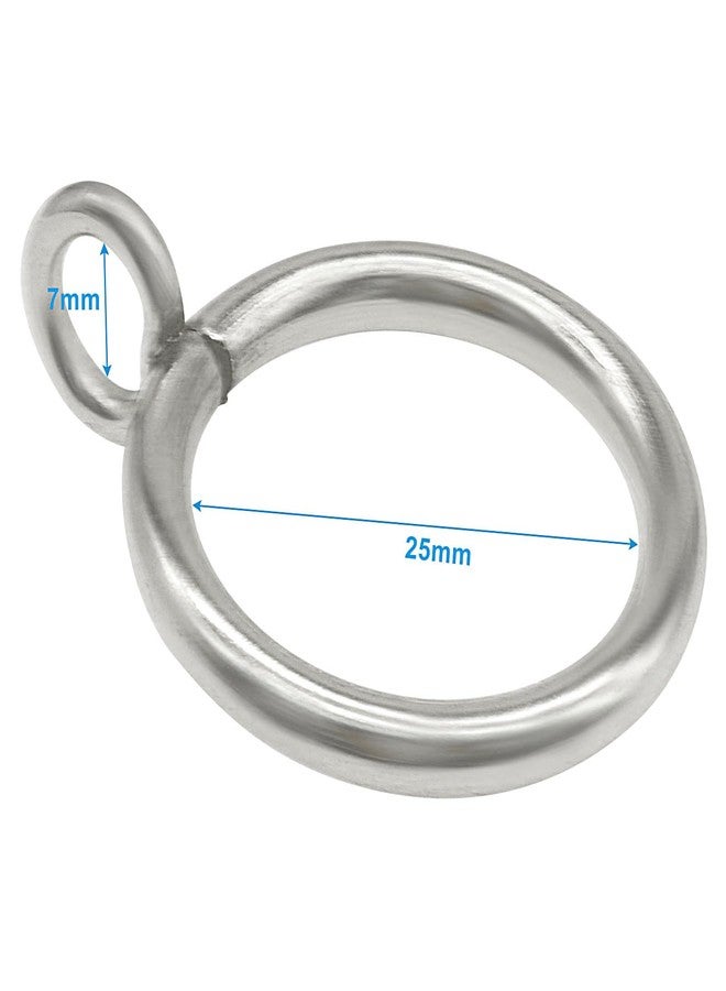 Bivethoi 28 Pack Metal Curtain Rings, with Eyelets Curtain Rings 1 Inch Inner Diameter Drapery Rings, Silver Curtain Rings for Curtain Rods - Image 3