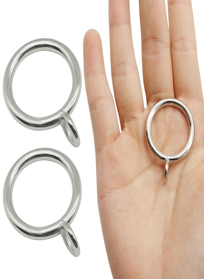 Bivethoi 28 Pack Metal Curtain Rings, with Eyelets Curtain Rings 1 Inch Inner Diameter Drapery Rings, Silver Curtain Rings for Curtain Rods - Image 5