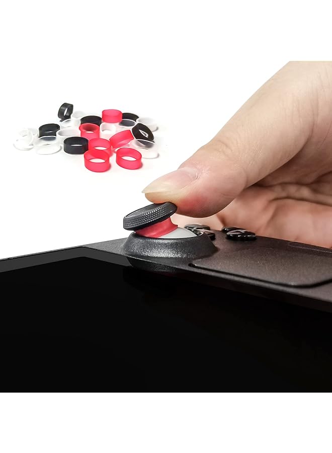 ديفاسو 12 زوجًا من واقيات عصا التحكم المصنوعة من السيليكون المرن لحماية عصا التحكم غير المرئية أثناء اللعب متوافقة مع عصا التحكم Steam Deck/Xbox/Ps4/Ps5 (أبيض وأسود وأحمر وشفاف) - Image 1