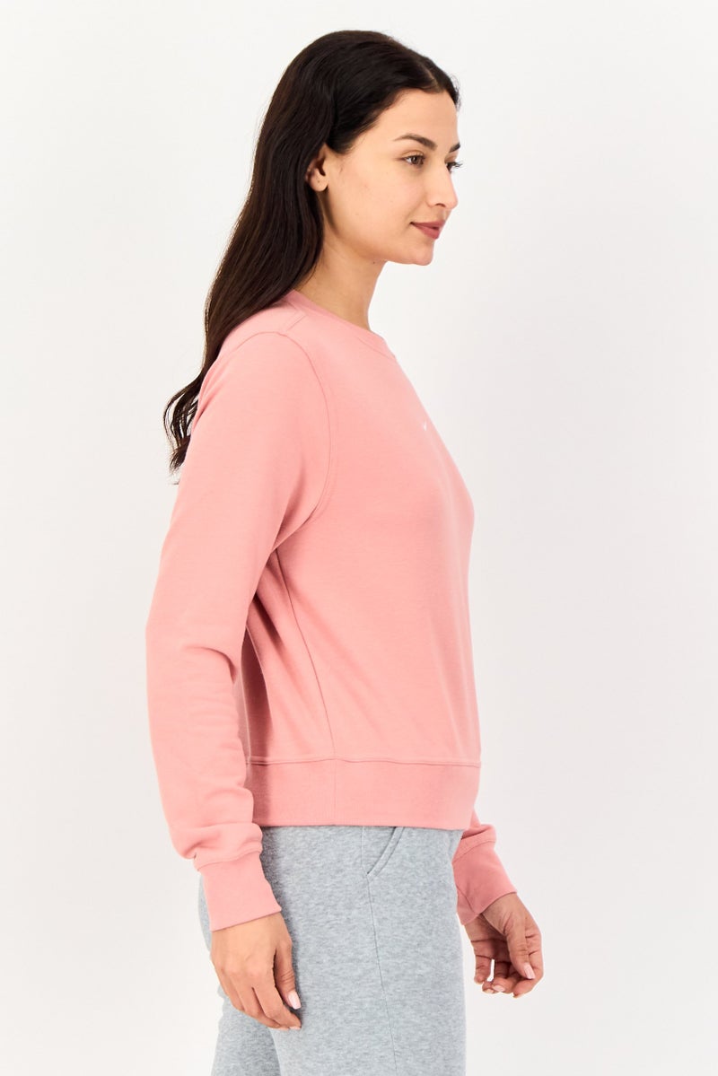 Nike سويت شيرت تدريب طويل الأكمام للنساء بتقنية دري-فيت، وردي قديم - Image 4