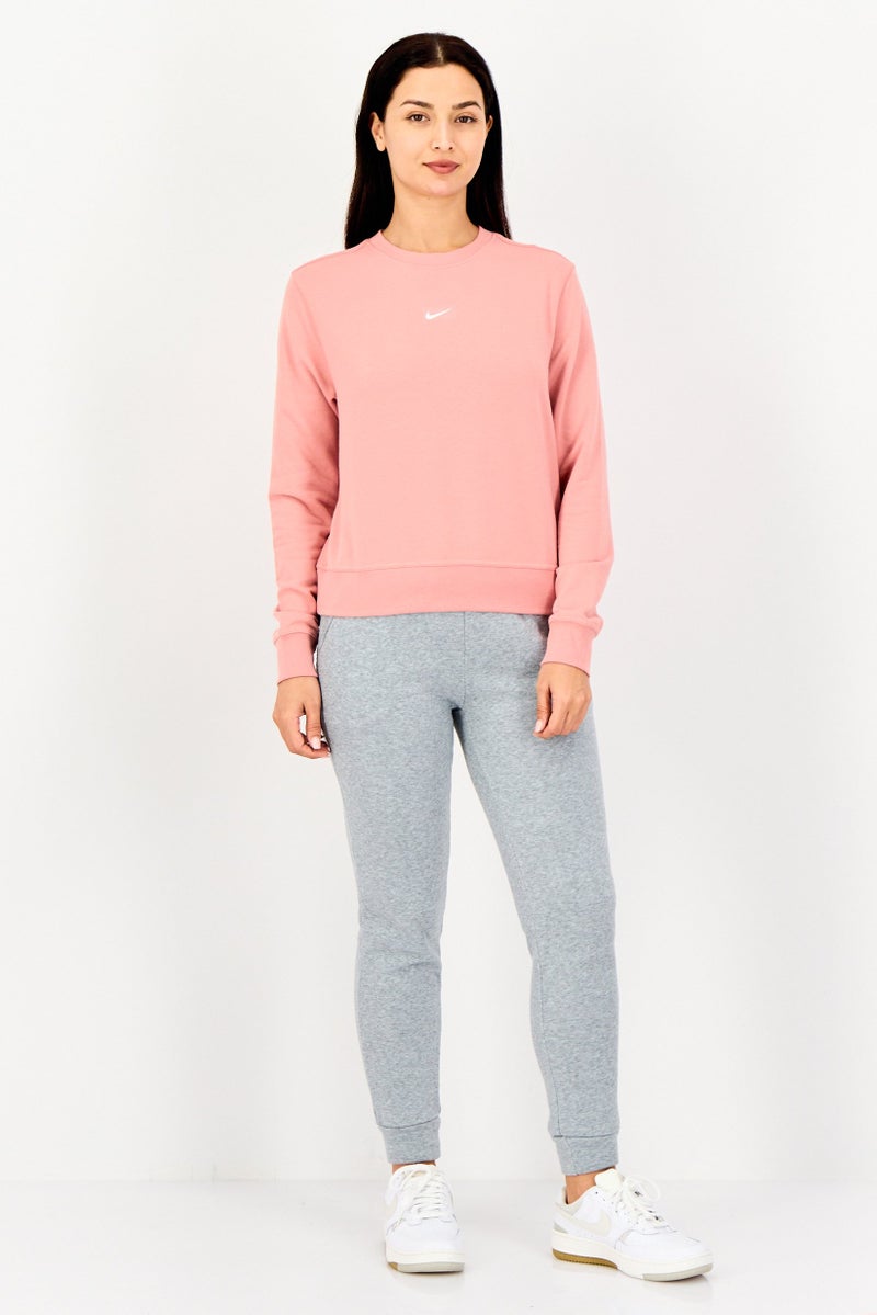 Nike سويت شيرت تدريب طويل الأكمام للنساء بتقنية دري-فيت، وردي قديم - Image 3