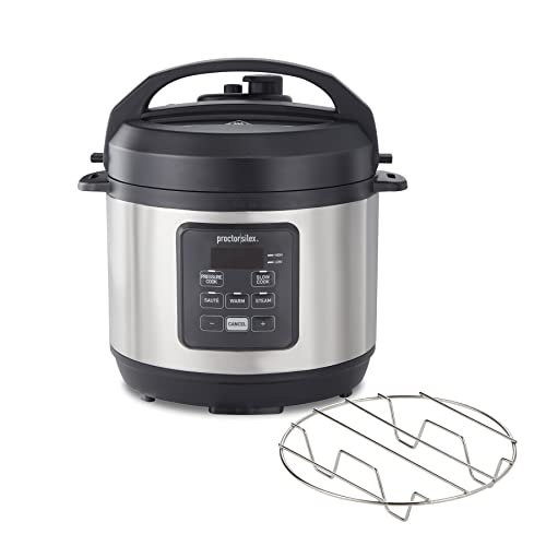 Proctor Silex Proctor-Silex Simplicity 4-in-1 Electric Pressure Cooker, 3 Quart Multi-Function With Slow Cook, Steam, Sauté, Rice, Stainless Steel (34503) - Image 1