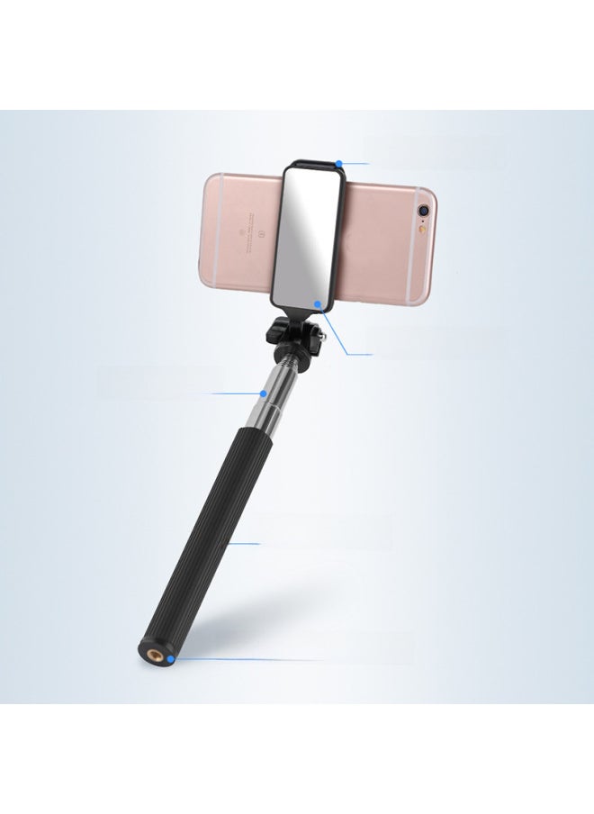 Selfie Stick Smart Phone Live Stand Tripod Multifunctional Bluetooth Photo Artifact Handheld Desktop Self-Shoot Stick-Color:[Single Groove Bluetooth Version] Black [horizontal And Vertical Shot + Remote Control]]