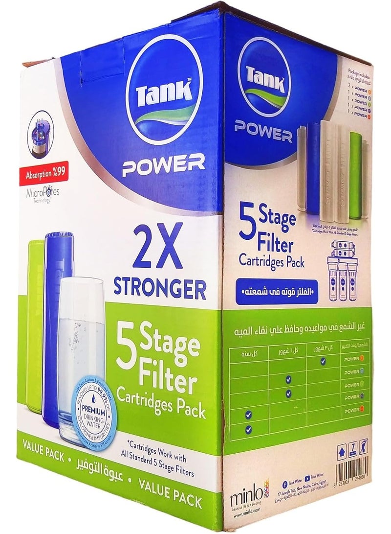 Tank Power 5 Stages Cartridge Pack, 6 Cartridges - Image 1