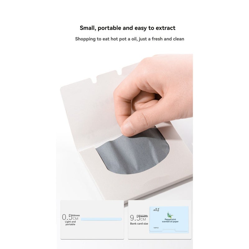 100 Sheets Facial Absorbent Paper Oil Absorbing Sheets Oil Blotting Paper Chamomile  Oil Control Tissues Paper - Image 3