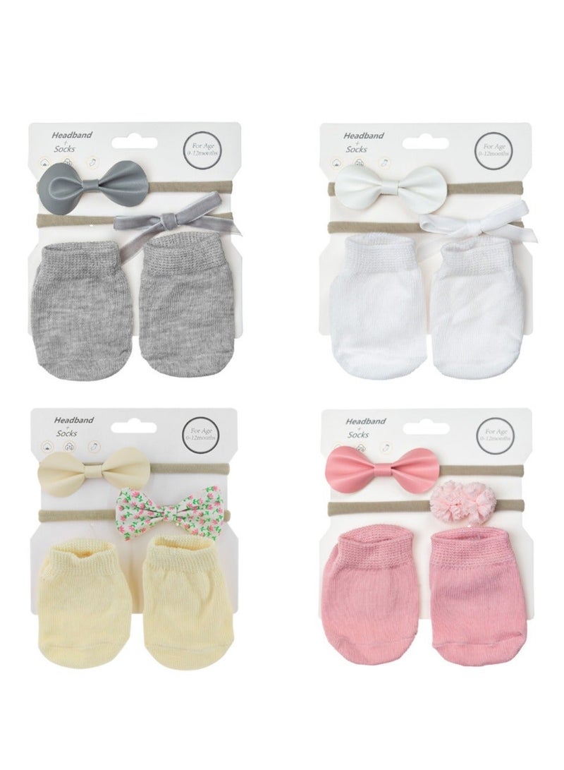 D'Daniela Savannah Ribbon Bow Headband and Socks Set - Light Pink - Image 2
