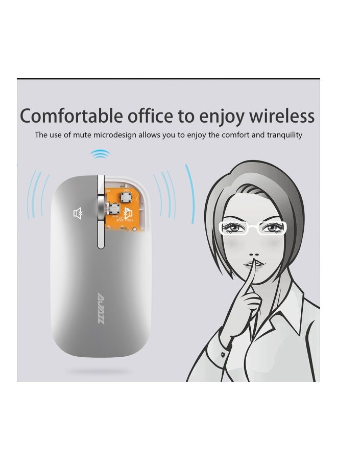 Ajazz Wireless Mouse Cool white - Image 4