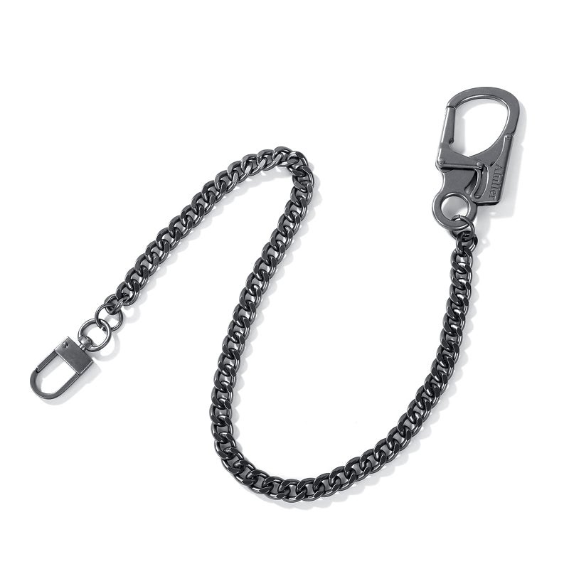 Ahiller Biker Wallet Chain, Heavy Duty Pocket Chain with Lockable Carabiner, Men Chains for Keys, Jeans, Pants, Purse and Handbag (P-Black-1PCS) - Image 1