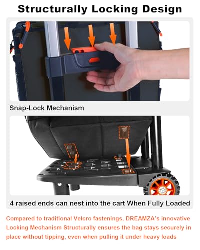 DREAMZA Soft Cooler with Wheels, 60-Can Wheeled Cooler with Handle, Leak Proof Rolling Cooler Insulated Bag with All-Terrain Cart, Collapsible Rolling Ice Chest for Beach Picnic Camping Grocery - Image 2