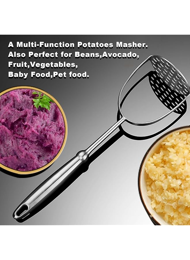 KASTWAVE Heavy Duty Stainless Steel Potato Masher, Professional Integrated Masher Kitchen Tool & Food Masher Potato Smasher, With Long Handle, Perfect For Bean, Vegetable, Fruits, Avocado, Meat - Image 5