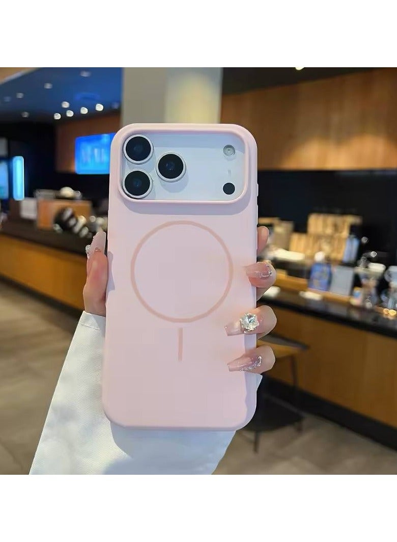 ACLIX Silicone Case for iPhone 17 Pro Case with MagSafe, Supports Magnetic Charging, Slim Liquid Silicone Case, Shock Proof Protection, (Pink).