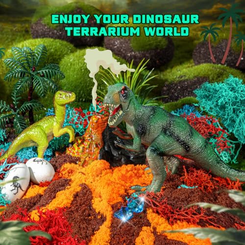 RONSTONE Dinosaur Terrarium Kit for Boys Dinosaur Toys for Kids DIY Your Own Light Up Terrarium Kit World Christmas Birthday Dinosaur Gifts for Boys and Kids 57 - Image 5