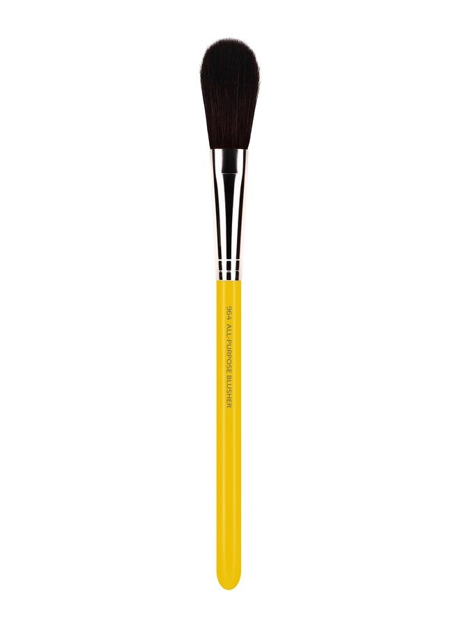 Bdellium Tools فرشاة مكياج احترافية من بدليوم - سلسلة الاستوديو 964 - بلشر متعدد الاستخدامات - مع مزيج من الألياف الاصطناعية الناعمة والطبيعية، لتطبيق بلشر دقيق (أصفر، 1 قطعة) - Image 3