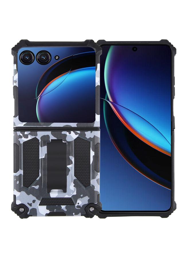 اس-توب جراب لهاتف Motorola Razr 40 Ultra Camouflage Armor Kickstand TPU + PC جراب مغناطيسي للهاتف - Image 1